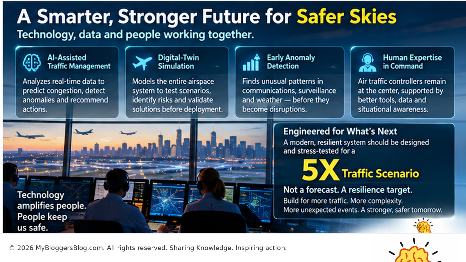 AI assisted future air traffic management designed for five times traffic stress scenario