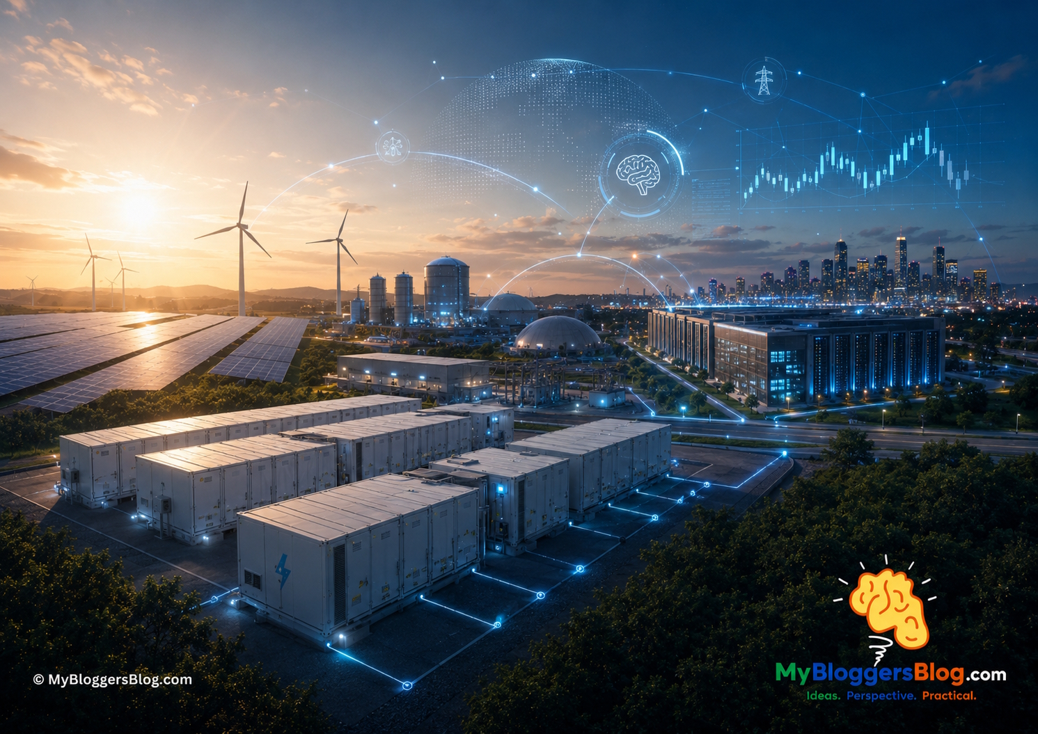 Use cases beyond the grid node and what comes next, including the AI future hero image illustrating modern grid scale battery infrastructure and intelligent energy systems