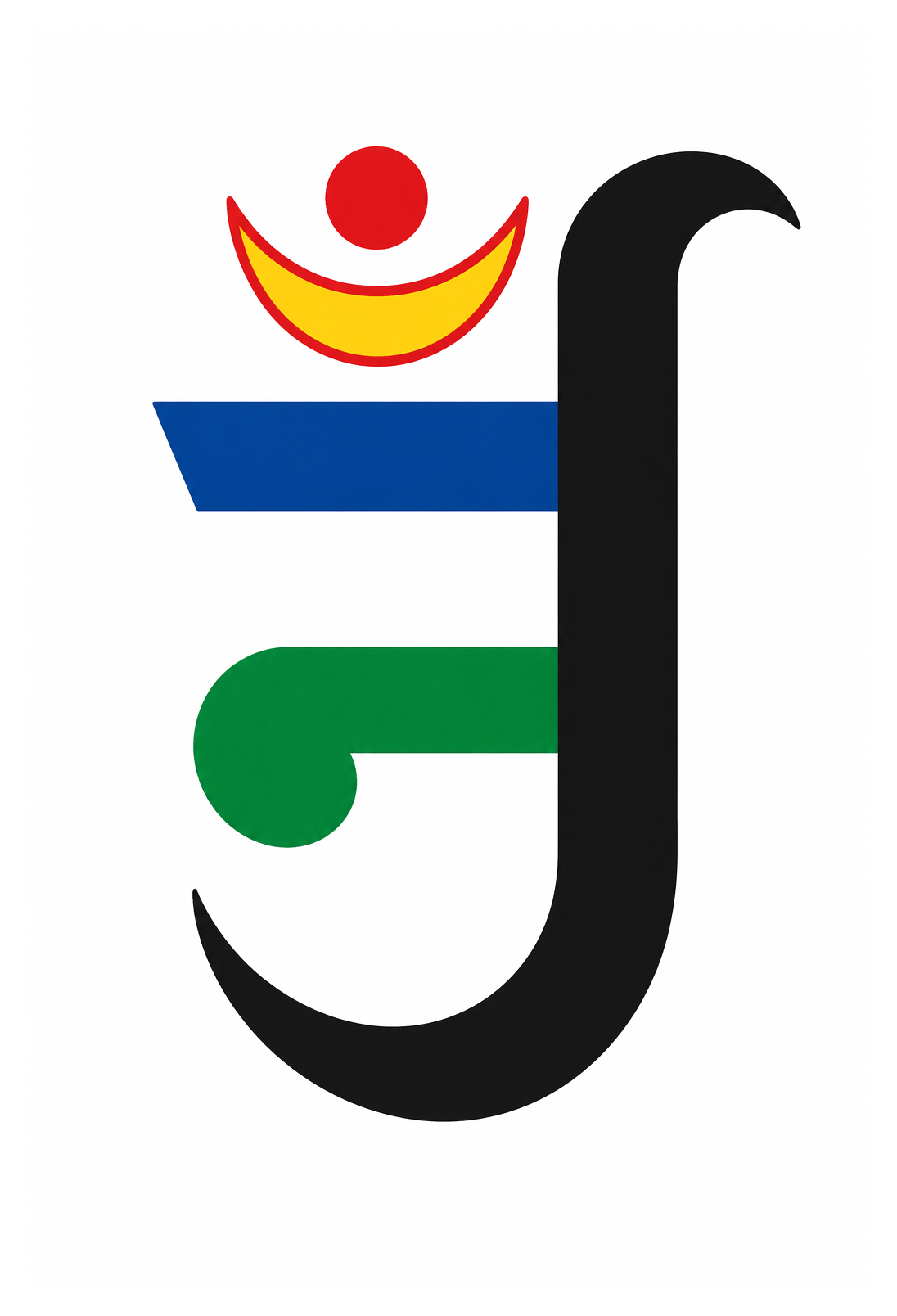Multicolor Jain Om symbol associated with the five supreme beings honored by the Navkaar Prayer