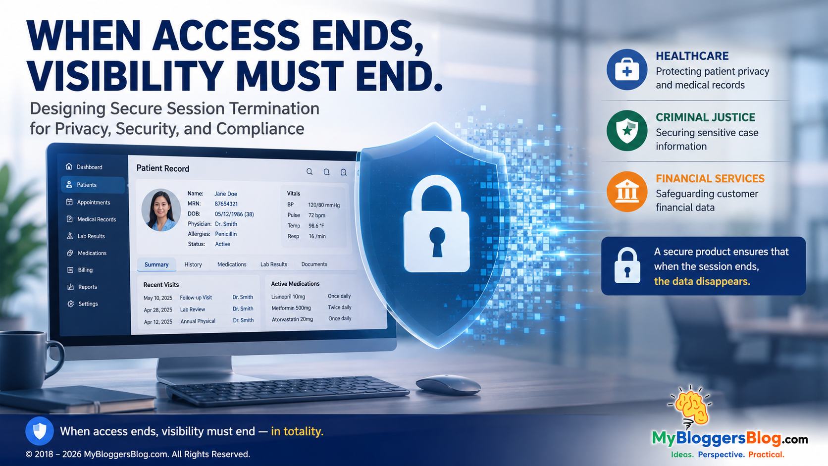When access ends, visibility must end: secure session termination protecting healthcare, criminal justice, and financial information